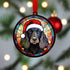Cocker Spaniel (Working) Black in Santa Hat Suncatcher Decoration